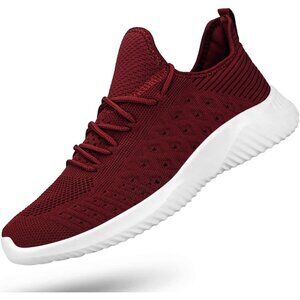 👑Men's Athletic Running Sneakers Burgundy Walking Sports Lightweight Shoes
